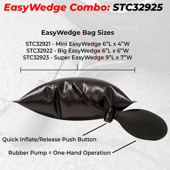 Easy Air shim inflatable Pry Bar and Leveling Air Wedge Bag Tool 3 Pack 32925