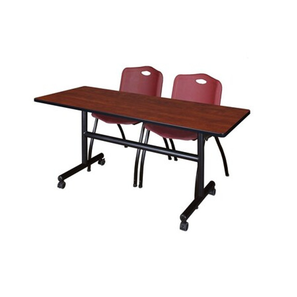 Kobe FlipTop Table, 60" W, 29" H, Laminate Top, Cherry MKFT6024CH47BY