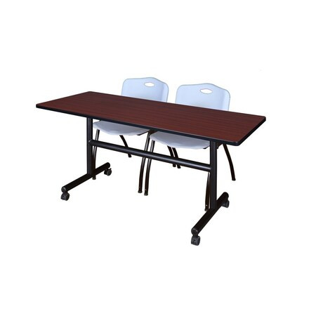 Kobe FlipTop Table, 60" W, 29" H, Laminate Top, Mahogany MKFT6024MH47GY