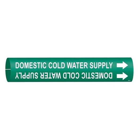 Brady Pipe Marker,Domestic Cold Water Supply, 4050-A 4050-A
