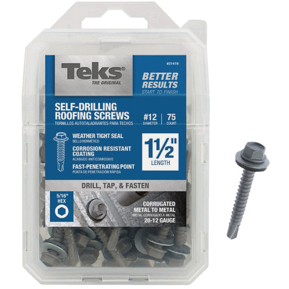 Teks 400ct 12x1.5" Roof Screw 21419