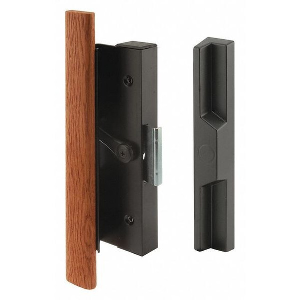 Black Diecast Sliding Door Handle with Wood Handle (Single Pack)