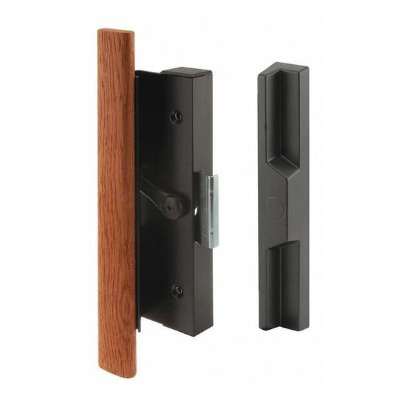 Black Diecast Sliding Door Handle with Wood Handle (Single Pack)