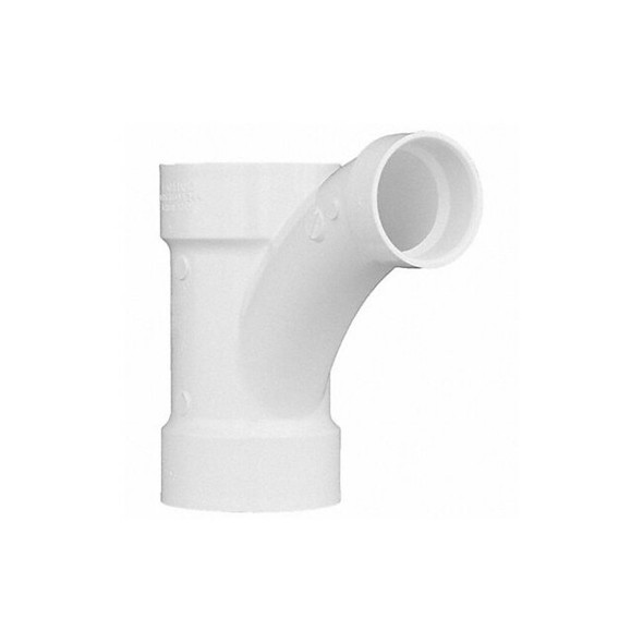 PVC Wye and 45 Degree Elbow, Hub, 3 in x 3 in x 2 in Pipe Size