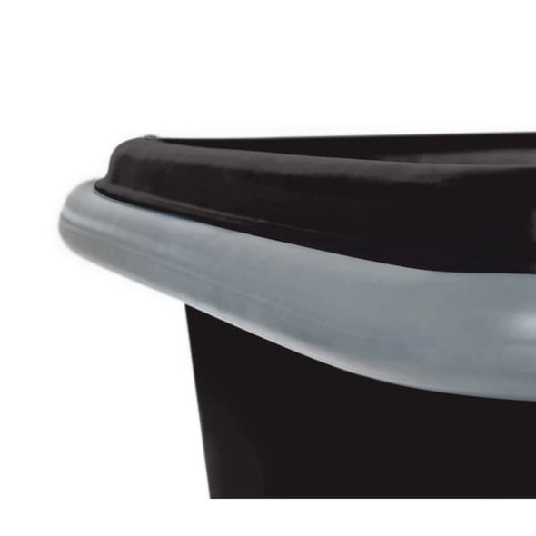 Poly Cube Truck with Air Cushion Bumper and Steel Base, 16 Bushel, Black  4616BLK/PTB