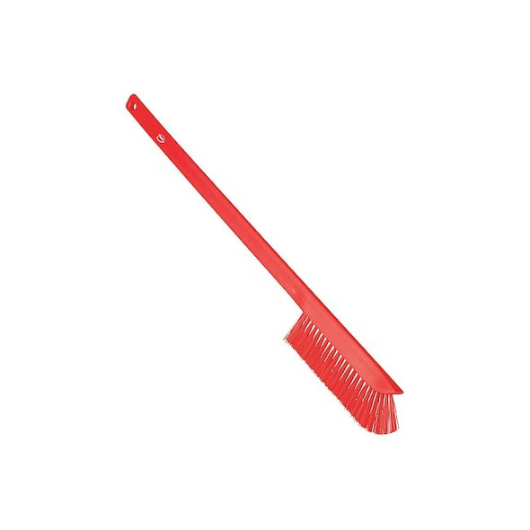 59/100 in W Wand Brush, Medium, 17 in L Handle, 2 9/25 in L Brush, Red, Plastic