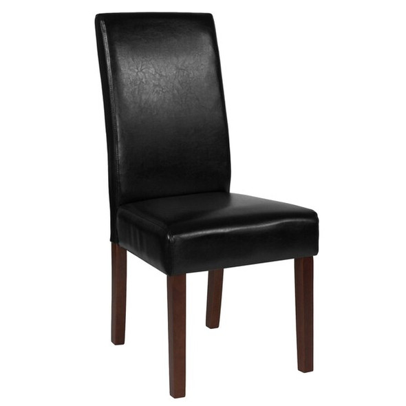 Flash Furniture Greenwich Series Black Leather Parsons Chair,PK2 2-QY-A37-9061-BKL-GG