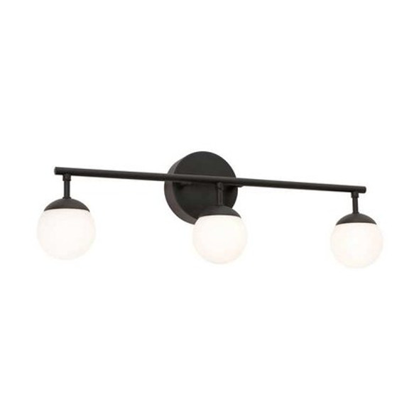 Afx Pearl 3 Light LED Vanity,Black,24in PRLV2408L30D1BK