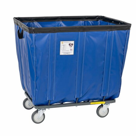 R&b Wire Products Vinyl Basket Truck with Steel Base, 10 Bushel, Blue 410SOC/BL