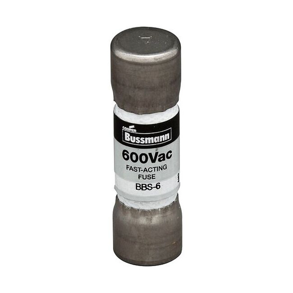 Midget Fuse, Fast-Acting, 6A, 600V AC, Non-Indicating, 10kA at 600V AC