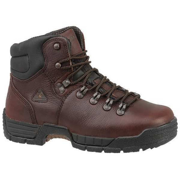 Men's Waterproof Work Boots, 11-1/2W W, Steel Toe, 6 in H, Dark Brown, FQ0006114