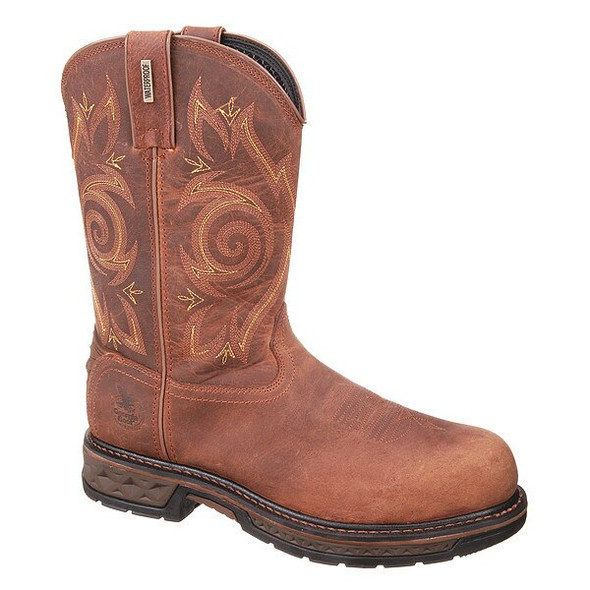 Men's Western Boot, 10.5, Composite Toe, 11 in H, Brown, GB00239