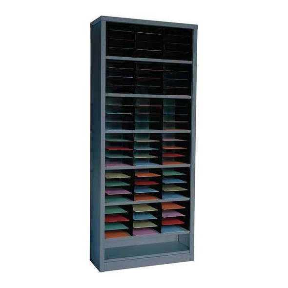 Manufacturer Varies Vertical Literature Organizer 72 Compartments, Gray 5CRY6