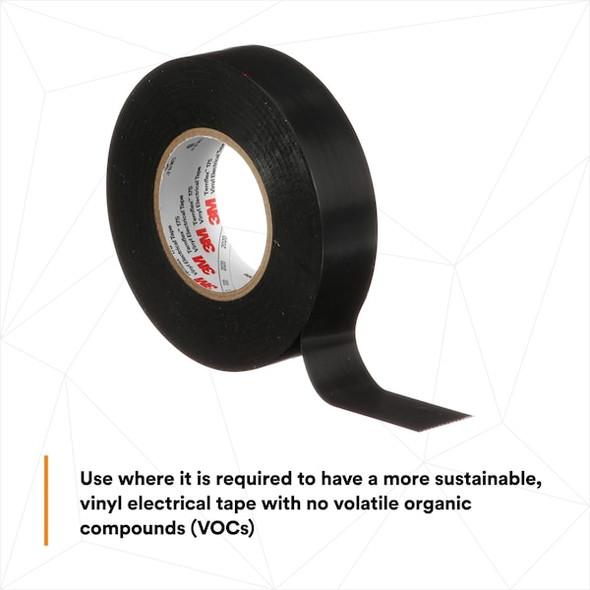 3m ElectricalTape,Vinyl,Black,20ydL,3/4inW 175BK4A