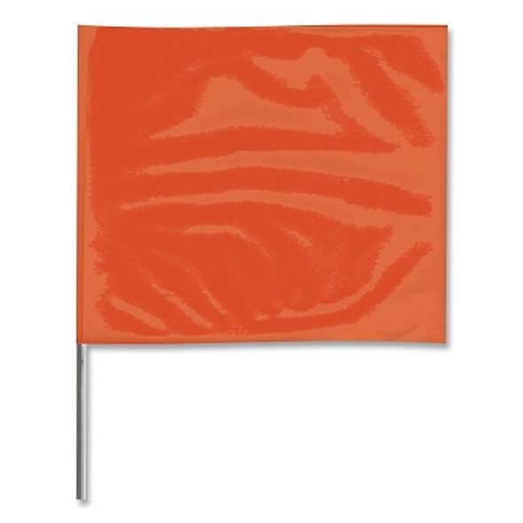 Stake Flags, 4 in x 5 in, 21 in Height, PVC; Steel Wire, Orange Pack of 100 Stake Flags, 4 in x 5 in, 21 in Height, PVC; Steel Wire, Orange Pack of 100
