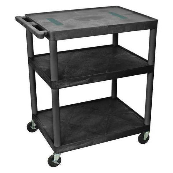 Luxor AV Cart - 40"H - Three Shelves - Black LE40-B