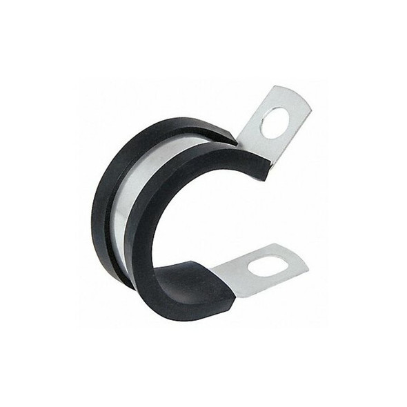 Cable Clamp, 304 Stainless Steel, 1/4 in Bundle Dia., Black, 25 PK