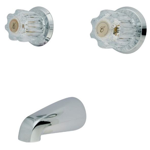 Tub and Shower Faucet, Standard, 3, Wall Mount, Polished Chrome