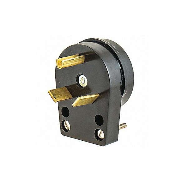 Hubbell Wiring Device-Kellems Agl Strt Blade Plug,Blk,30 A,Stnd,TT-30P HBLTT30P