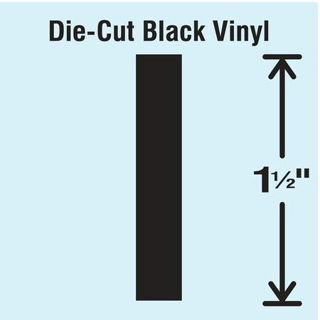 Stranco LetterLabel,Vinyl,1-1/2inH,7/8inW,PK10 DBV-1.5-I-10