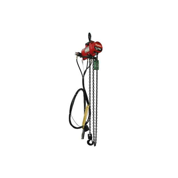 Dayton Air Chain Hoist,1000 lb. Cap.,15 ft. Lft 816YH9