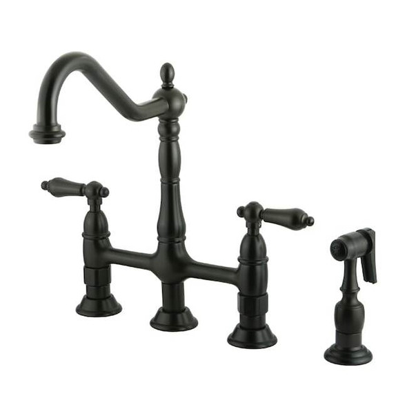 KS1275ALBS 8" Kitchen Bridge Faucet with, Manual, 8" Mount, 4 Hole