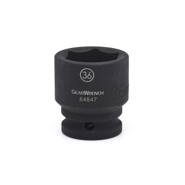 Impact Socket, 3/4 in Drive Size, 36 mm Opening Size, 6-point, Standard Length