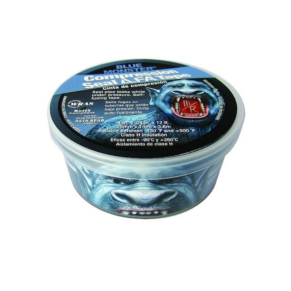 Blue Monster Repair Tape, Silicone, Blue, 4 yd L, 1 in W 76085