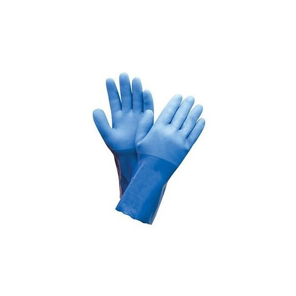 North Chemical Resistant Gloves, PVC, 12 in L, 35 mil, Blue, L, 1 PR 660-L