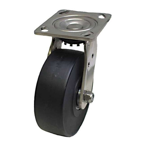 Manufacturer Varies Plate Caster,880 lb. Load,Black Wheel P21SX-NMB040K-14