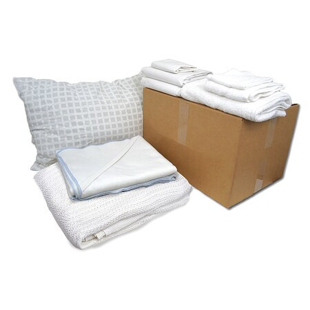 R & R Textile Bedding and Bath Kit,Cotton,White WWX90003