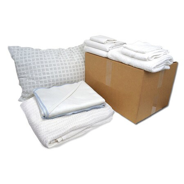 R & R Textile Bedding and Bath Kit,Cotton,White WWX90003