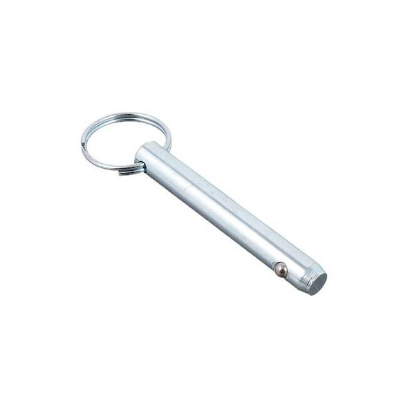 Detent Hitch Pin, 3/8 in Dia, 2 in Usable L, Steel, 10 PK