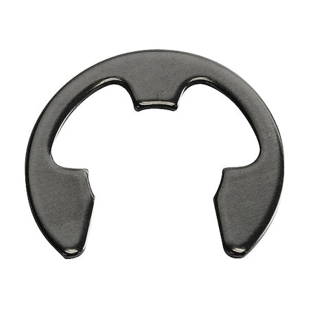 E-Clip, Spring Steel, Black Phosphate Finish, 1/4 in Shaft Dia, 50 PK