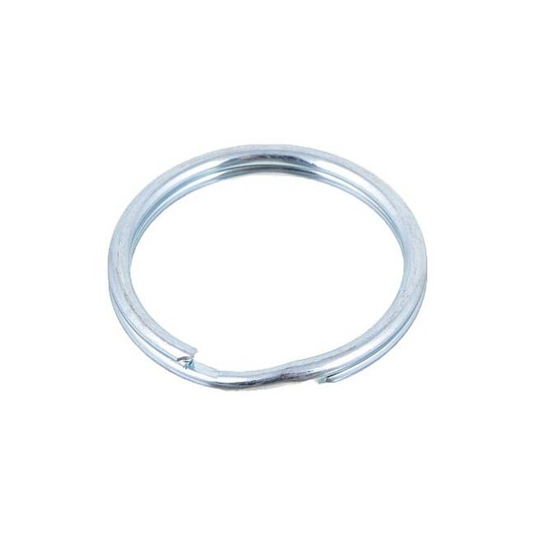 Split Key Ring, Clear, Steel, Split Ring, Zinc 25 PK