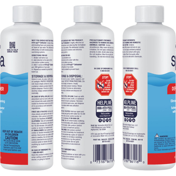 HTH Spa Care 16 Oz. Defoamer Foam Inhibitor 86116 811467