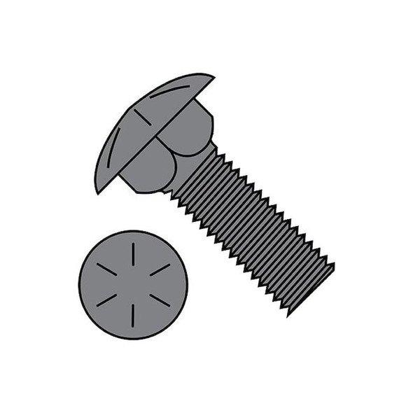 Manufacturer Varies Carriage Bolt, Square Neck, Steel, Plain, 225 PK 5040C8P