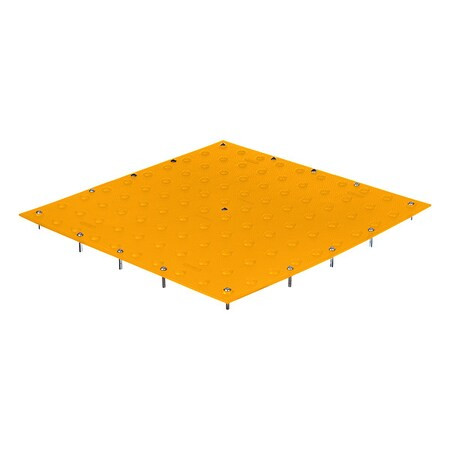 Detectable Warning Tile Polymer Yellow, 36 in W x 24 in L, 3/16 in Thick