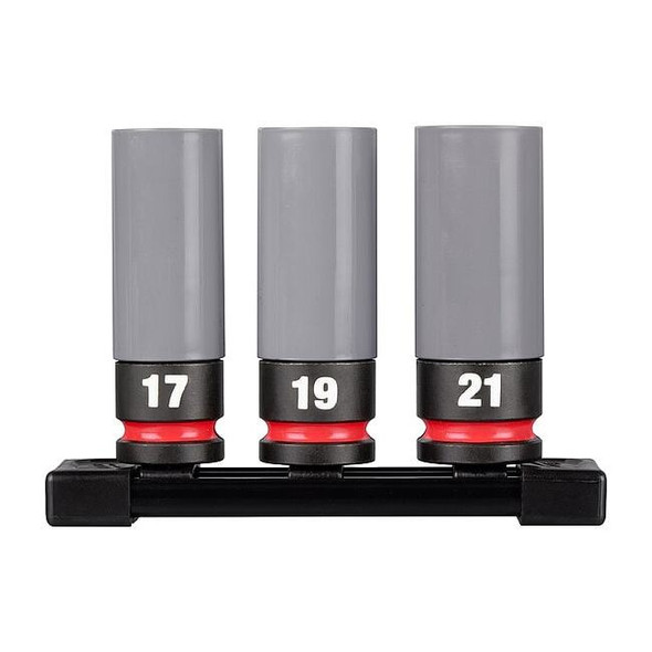 1/2 in Drive Lug Nut Wheel Socket Set, Metric, SAE, 3 pcs