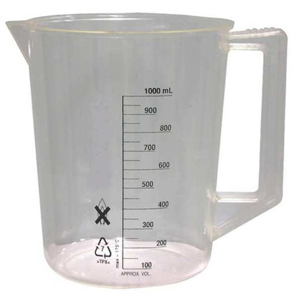 Beaker, Handle, 1000mL, Polymethylpentene (Formerly Lab Safety Supply)