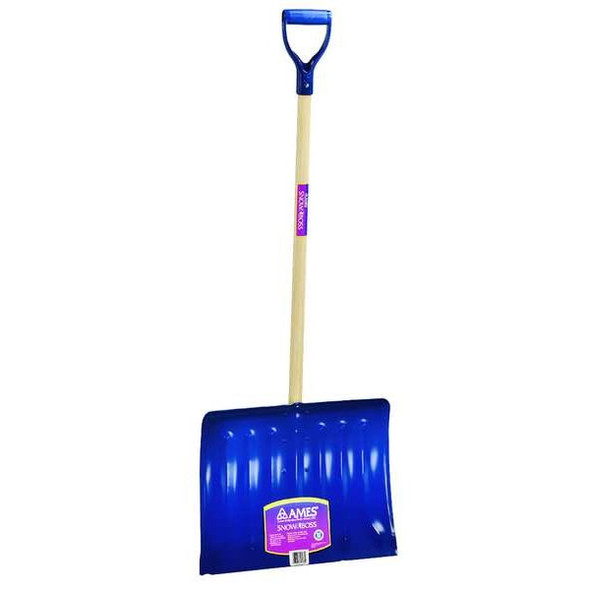 Manufacturer Varies Snow Shovel, 18 in W x Steel Blade, 37 in L Wood Handle 1640700