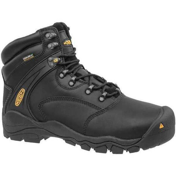 Keen Men's 6-Inch Work Boot, 13 D, Steel Toe, 6 in H, Black, 1011357 1011357