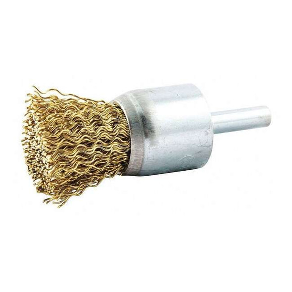 End Brush, Shank 1/4", Wire 0.020" dia., Brush Dia.: 1 in