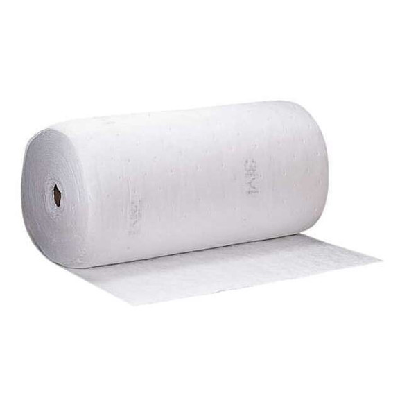 Sorbent Roll, 73 gal, 3 ft x 144 ft, Oil, White, Polyester, Polypropylene