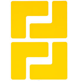 Brady ToughStripe Floor Marking Tape 2""W X 5""L Yellow L-Shaped Design 20 Corne