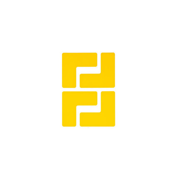 Brady ToughStripe Floor Marking Tape 2""W X 5""L Yellow L-Shaped Design 20 Corne