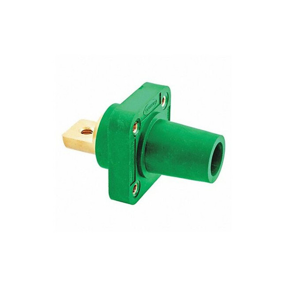 Hubbell Wiring Device-Kellems Receptacle,Green,Female,Bus Bar,400 A HBLFRBGN