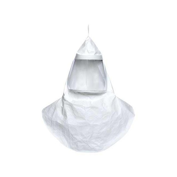 Tychem QC Hoods, Double Bib, White, Thread Connector, Less Suspension, PK20