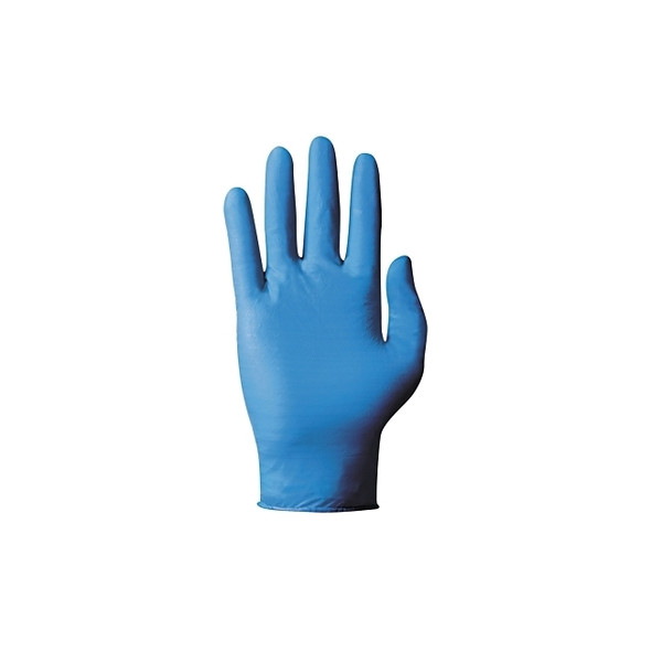 92-575 Nitrile Powdered Disposable Gloves, Textured Fingers, 4.3 mil Palm/5.5 mil Fingers, Medium, Blue