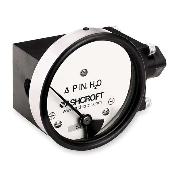 Ashcroft Pressure Gauge,0 to 100 In H2O 351132FD25SXCYLM100IWD